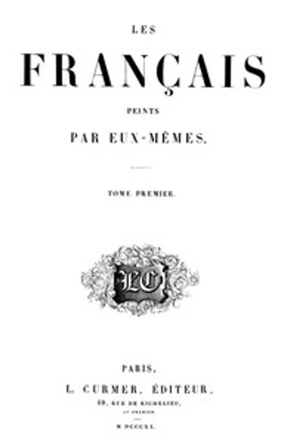 Les français peints par eux-mêmes, tome 1