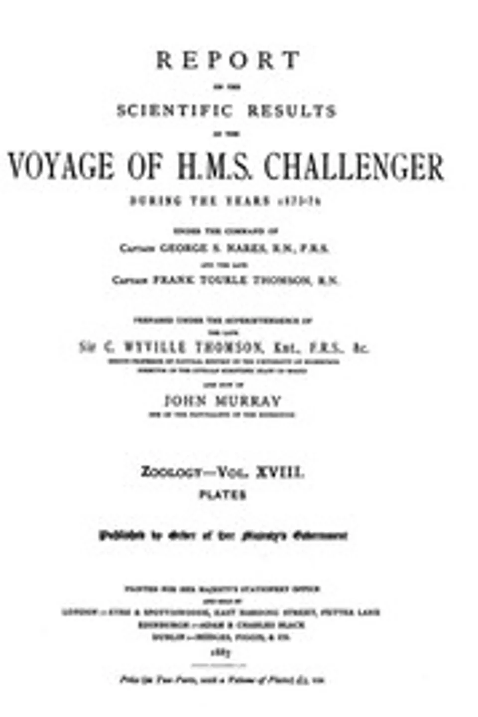 Report on the Radiolaria Collected by H.M.S. Challenger During the Years 1873-1876, Plates: Report on the Scientific Results of the Voyage of H.M.S. Challenger During the Years 1873-76, Vol. XVIII, Ernst Haeckel