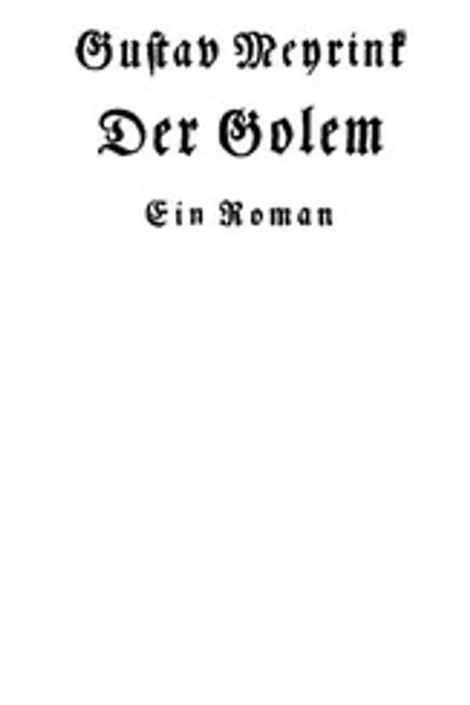 Der Golem, Gustav Meyrink
