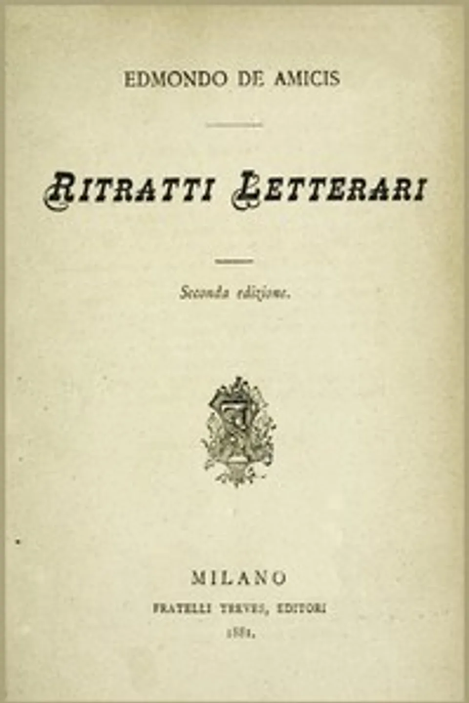 Ritratti letterari, Edmondo De Amicis
