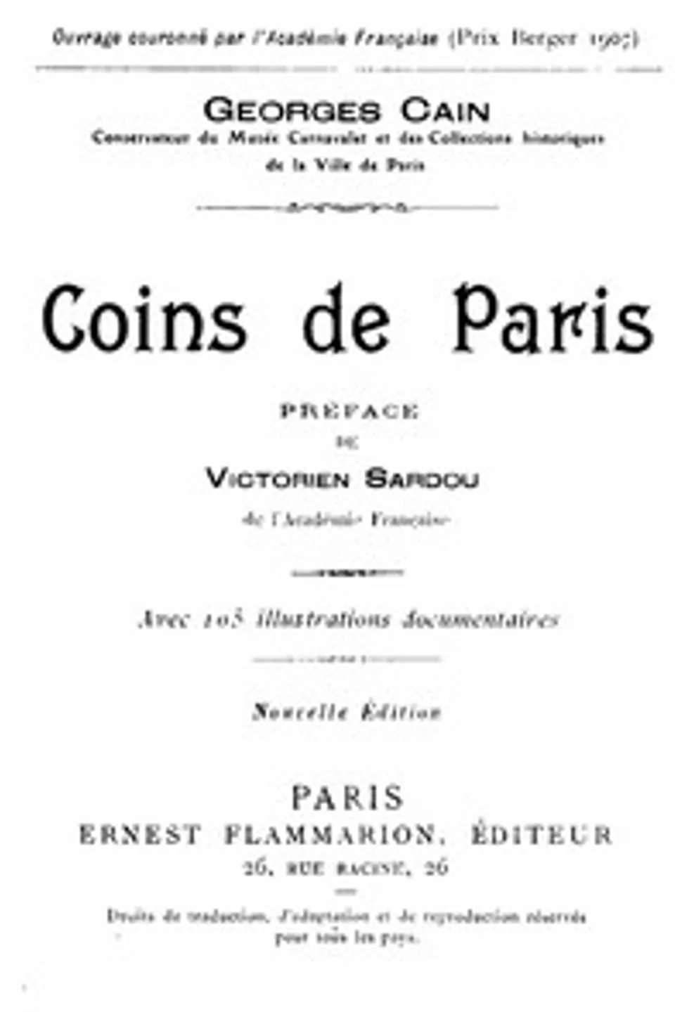 Coins de Paris, Georges Cain