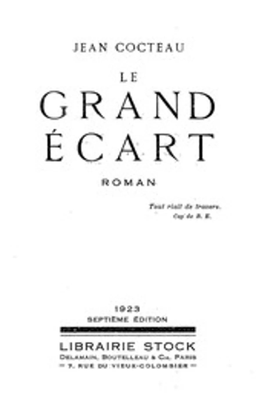 Le Grand Écart, Jean Cocteau