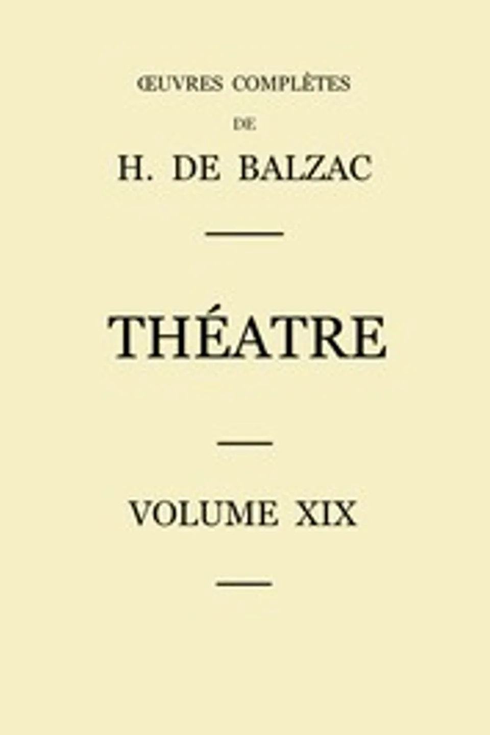 Théâtre, Honoré de Balzac