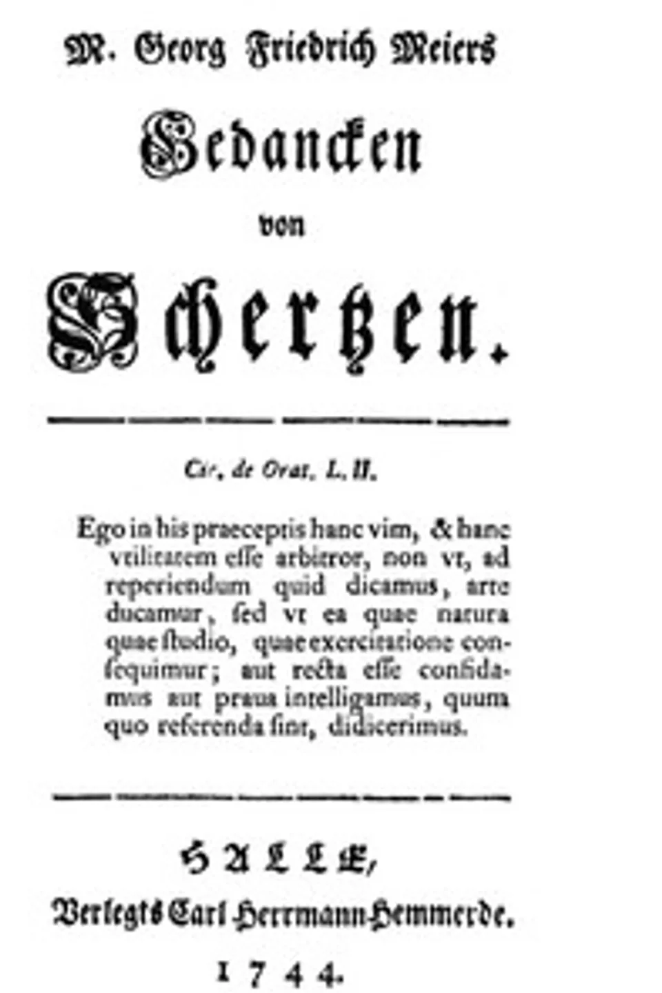 Gedancken von Schertzen, Georg Friedrich Meier