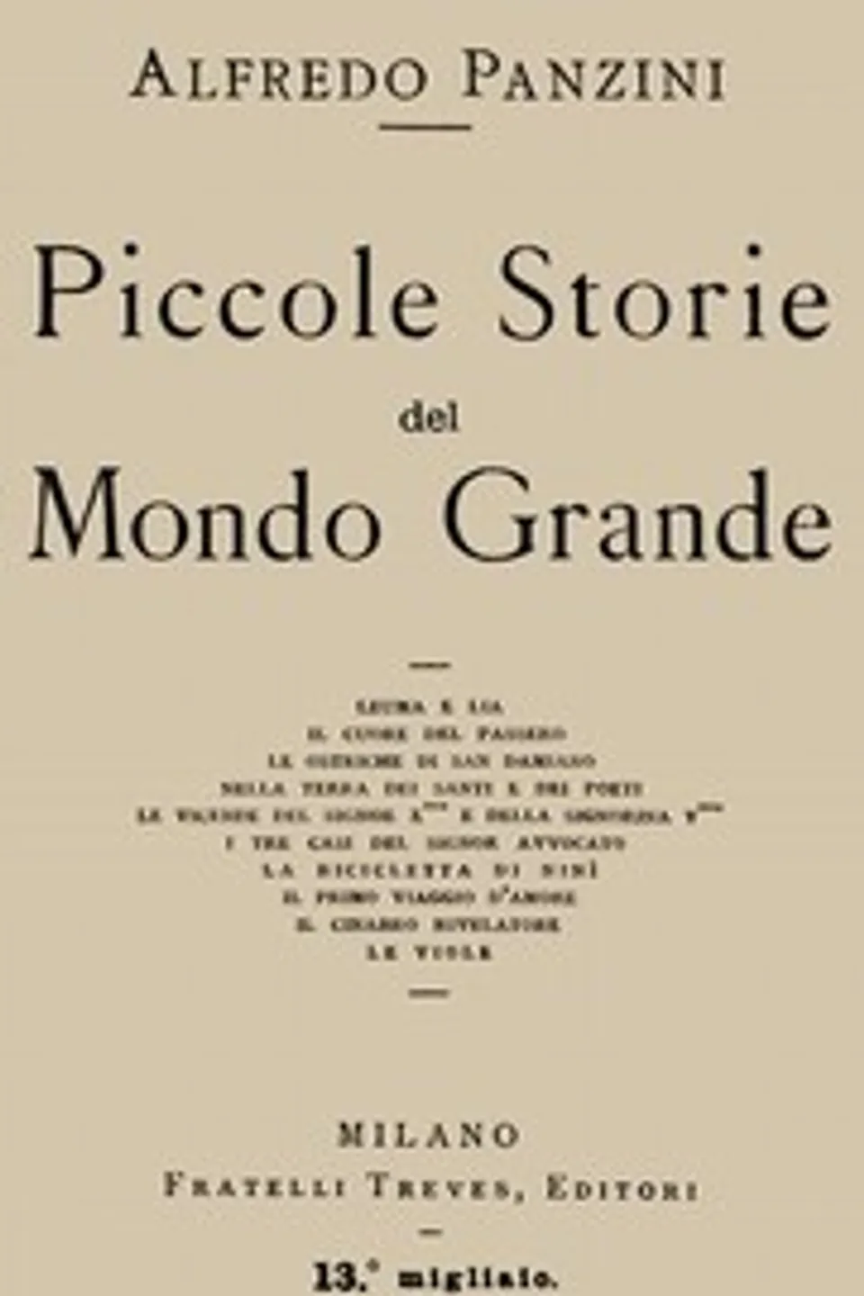 Piccole storie del mondo grande, Alfredo Panzini