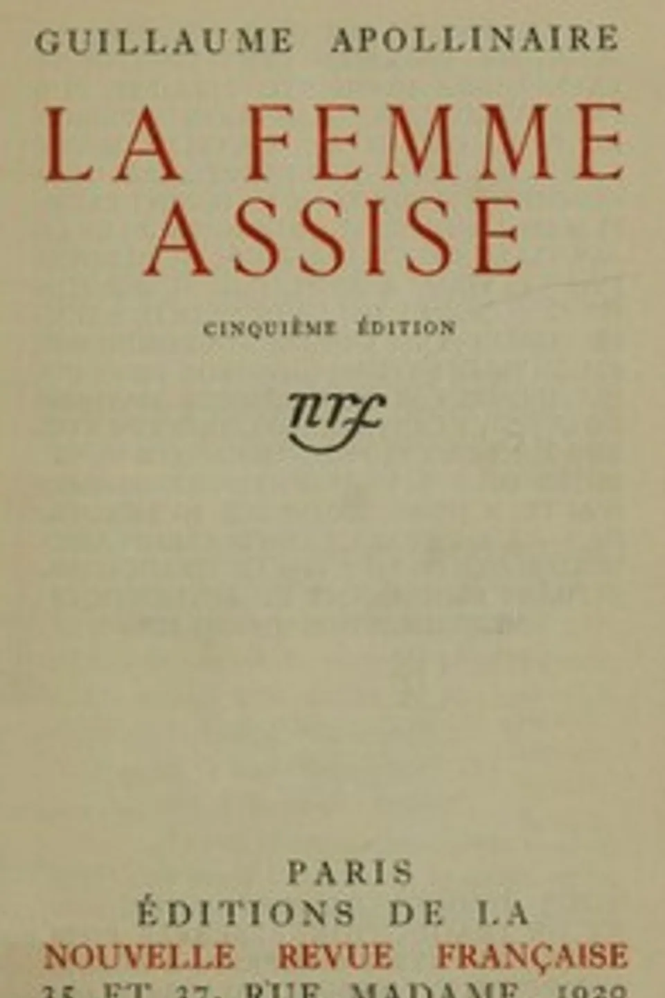 La femme assise, Guillaume Apollinaire