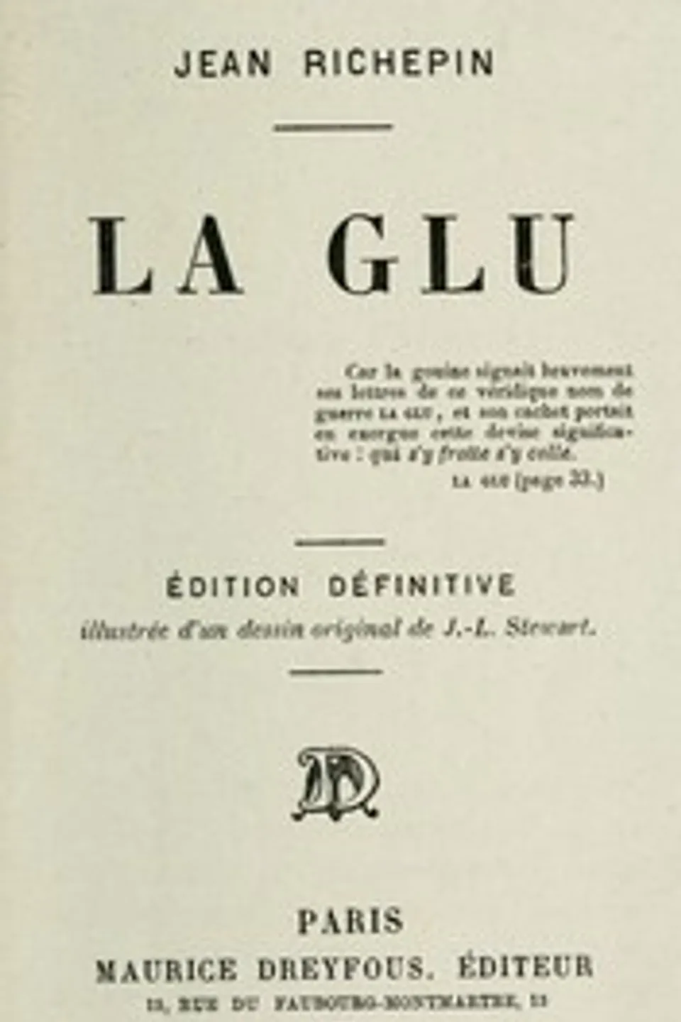 La Glu, Jean Richepin