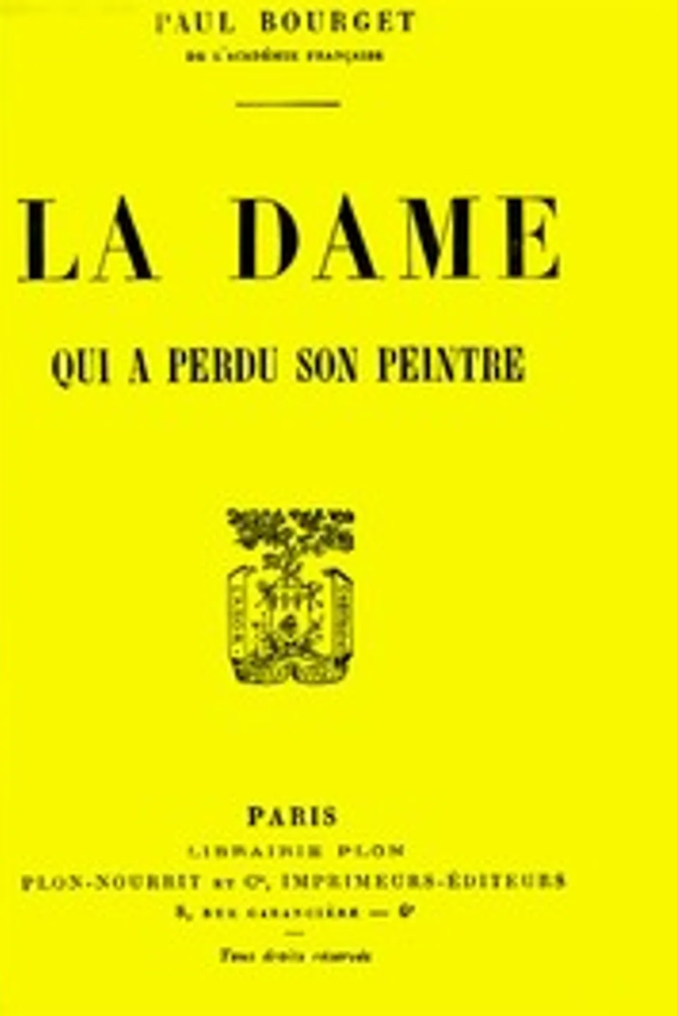 La dame qui a perdu son peintre, Paul Bourget