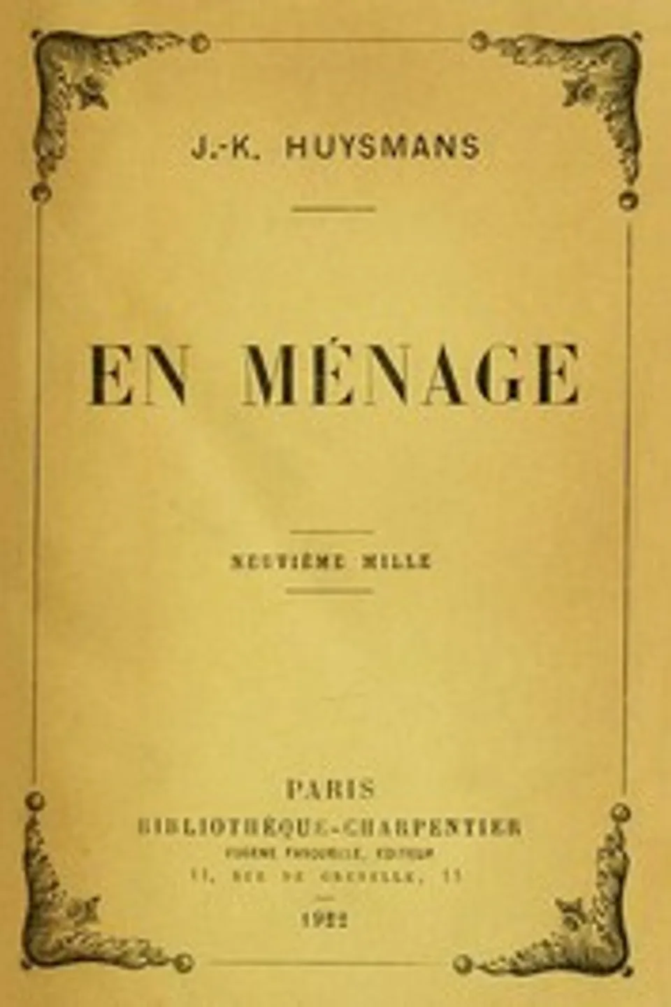 En ménage, J.-K. (Joris-Karl) Huysmans