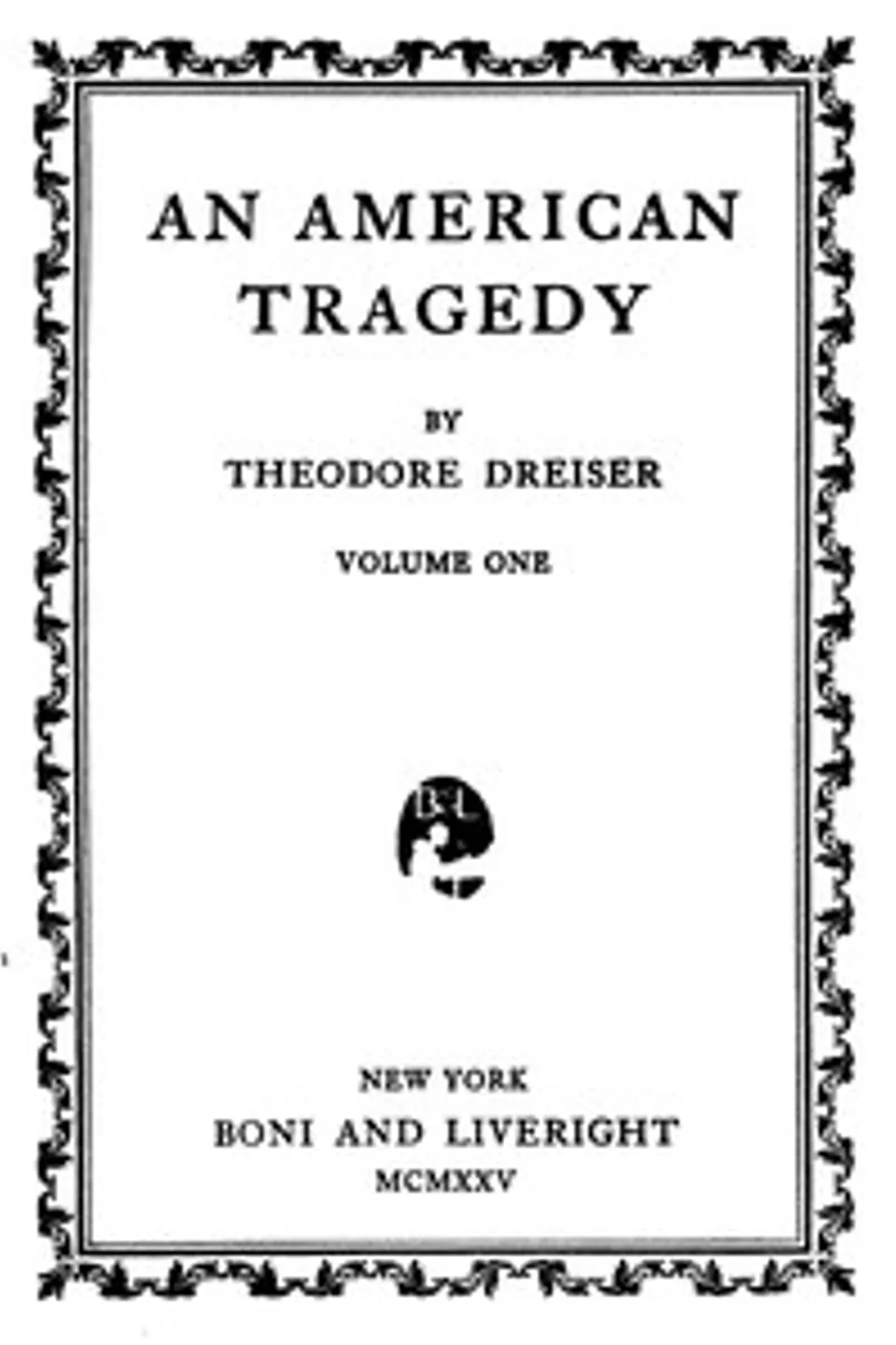 An American tragedy, v. 1, Theodore Dreiser