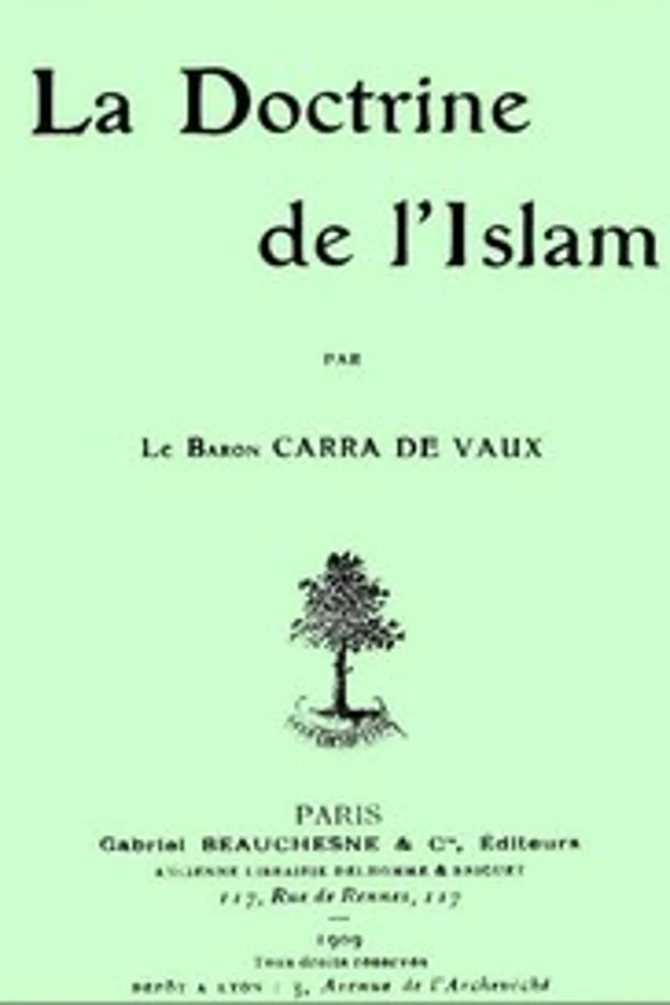 La doctrine de l'Islam, Bernard Carra de Vaux