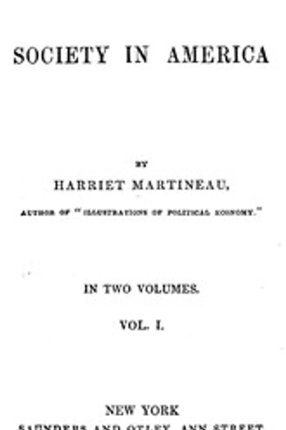 Society in America, Volume 1 (of 2), Harriet Martineau