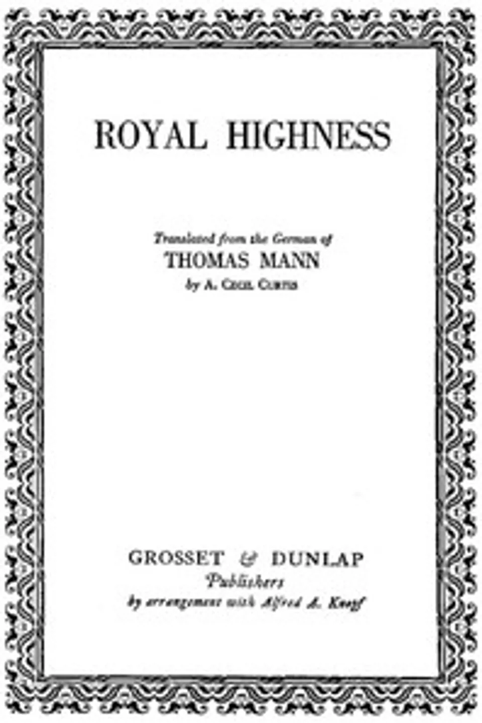 Royal Highness, Thomas Mann