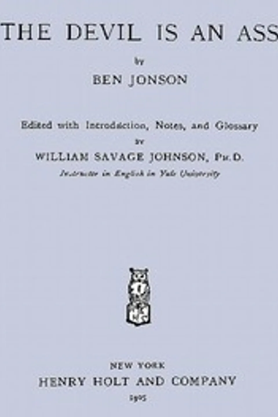 The Devil is an Ass, Ben Jonson