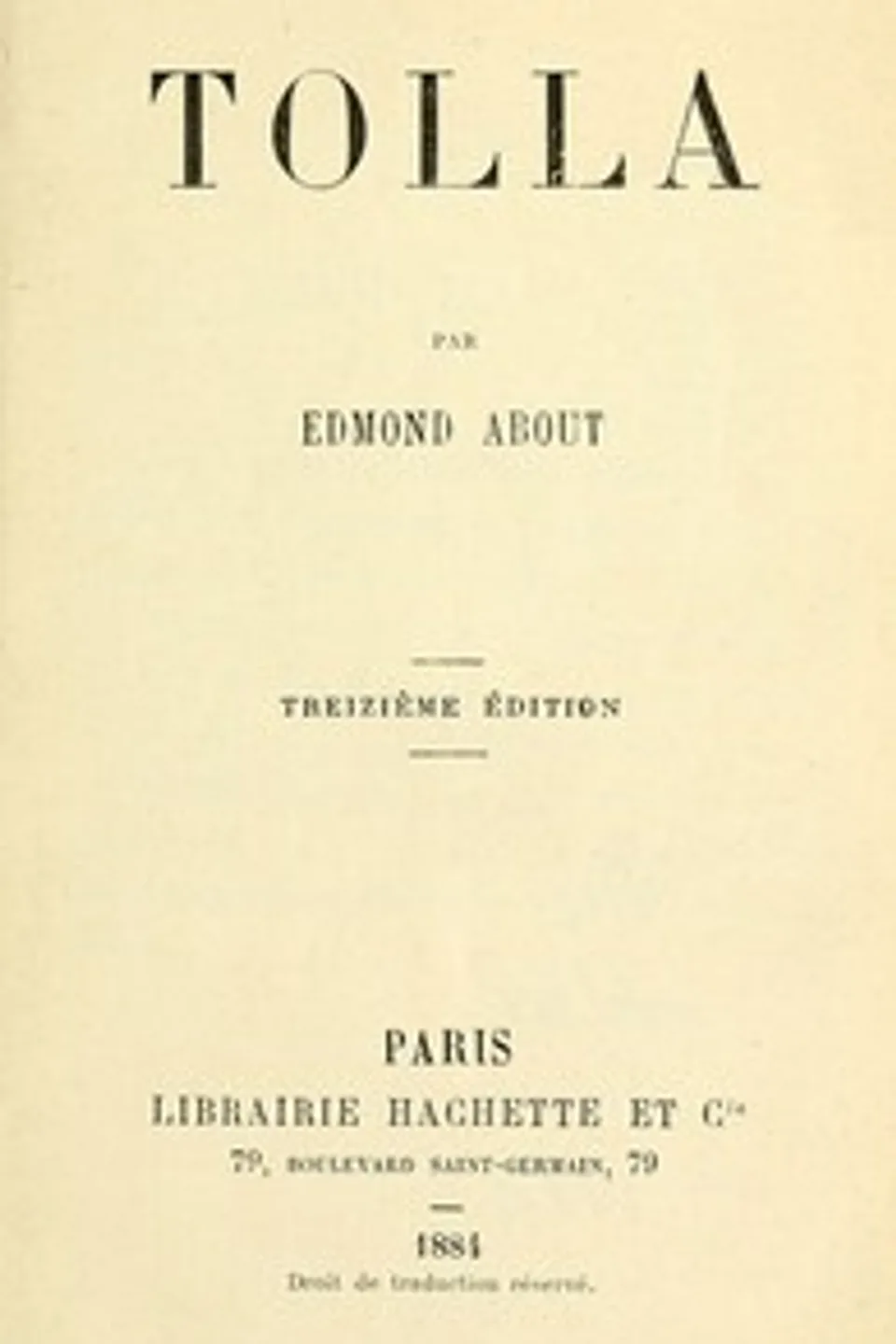 Tolla, Edmond About