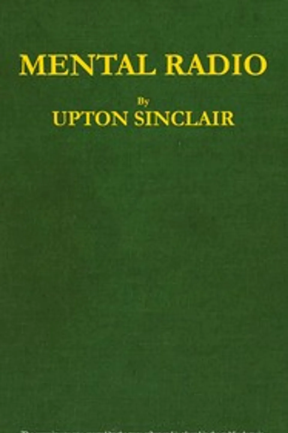 Mental Radio, Upton Sinclair