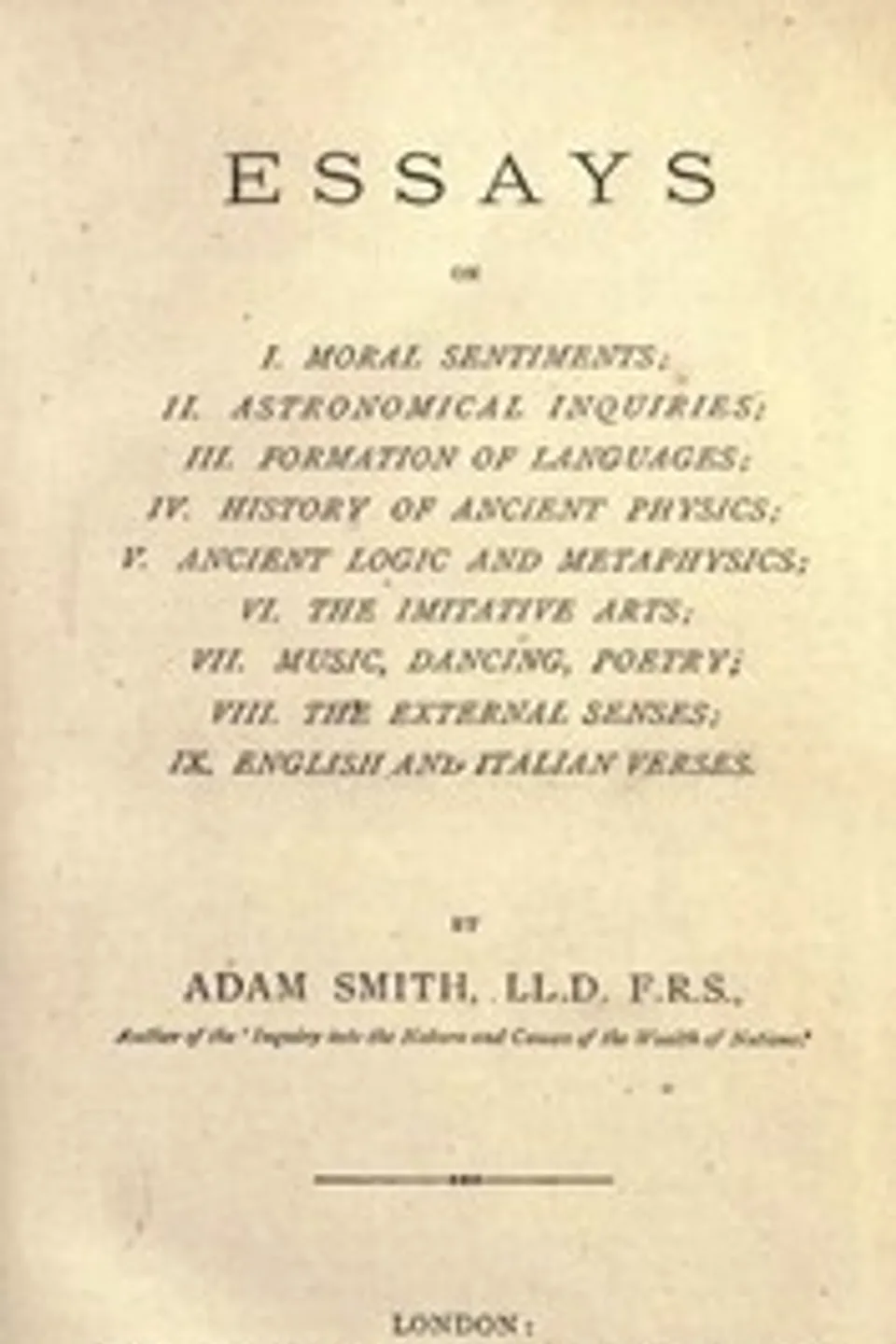 The Essays of Adam Smith, Adam Smith