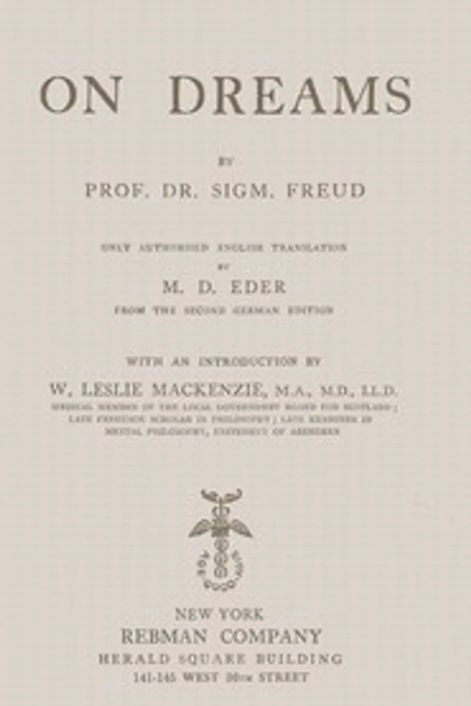 On dreams, Sigmund Freud