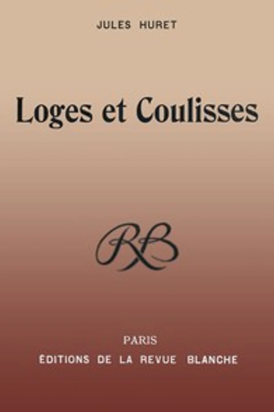 Loges et coulisses, Jules Huret