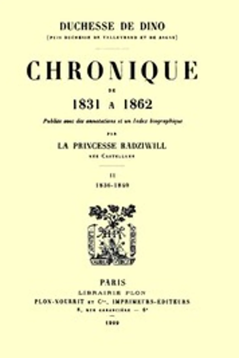 Chronique de 1831 à 1862, Tome 2 (de 4), Dorothée Dino