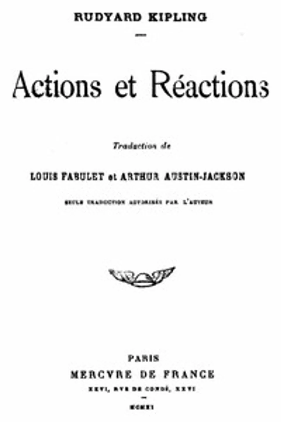 Actions et réactions, Rudyard Kipling