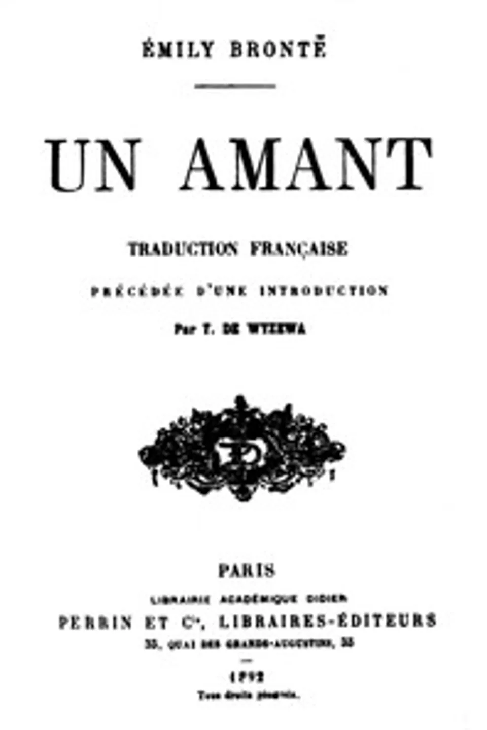 Un amant, Emily Brontë