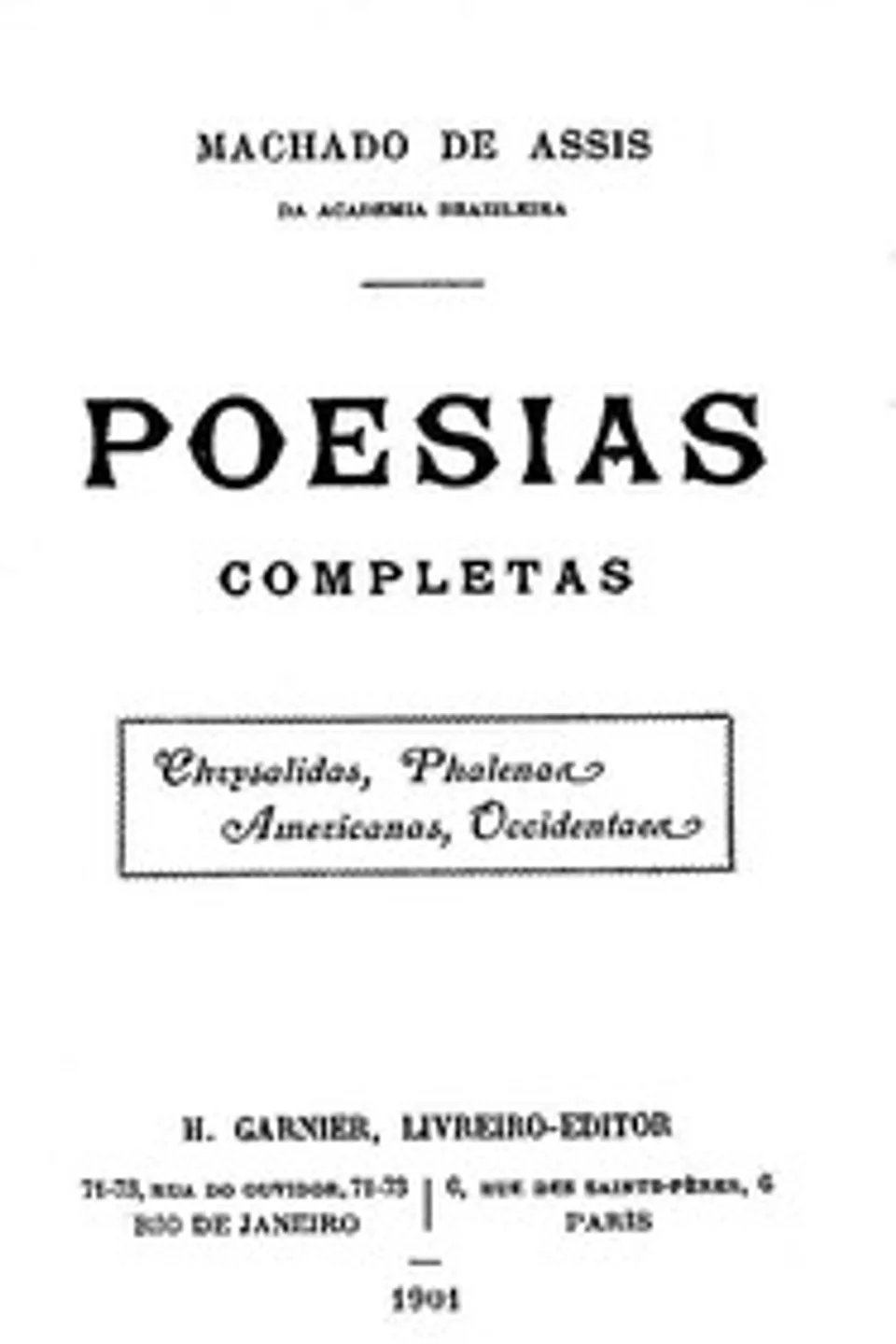 Poesias Completas, Machado de Assis