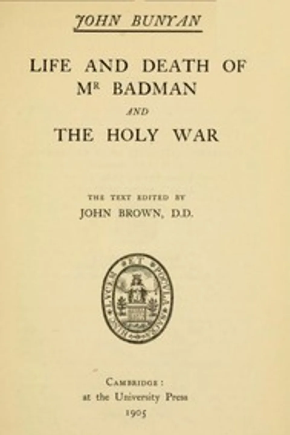 Life and Death of Mr. Badman, John Bunyan