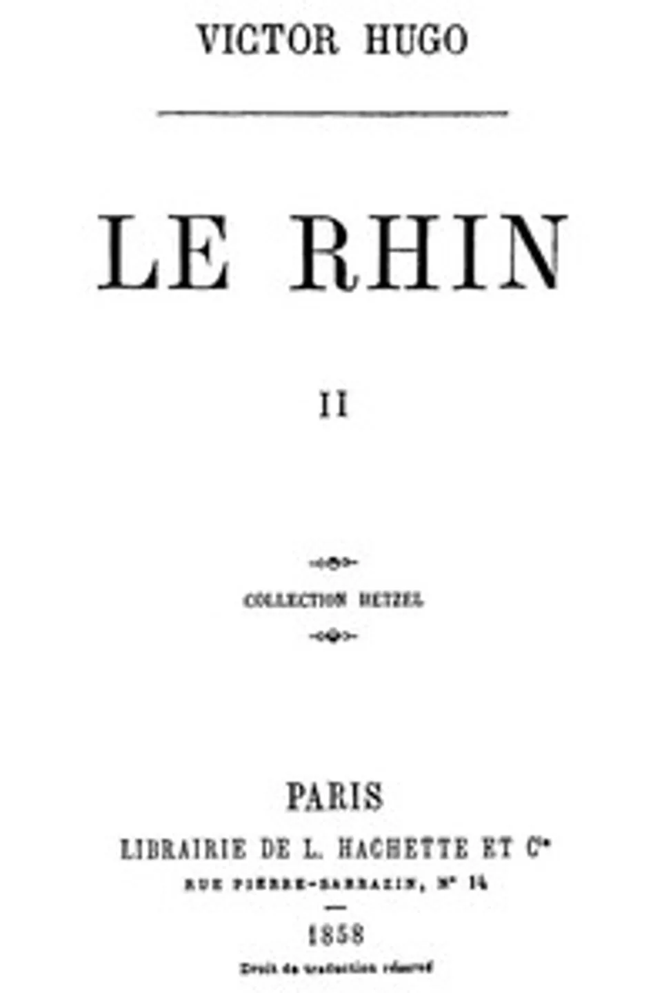 Le Rhin, Tome II, Victor Hugo