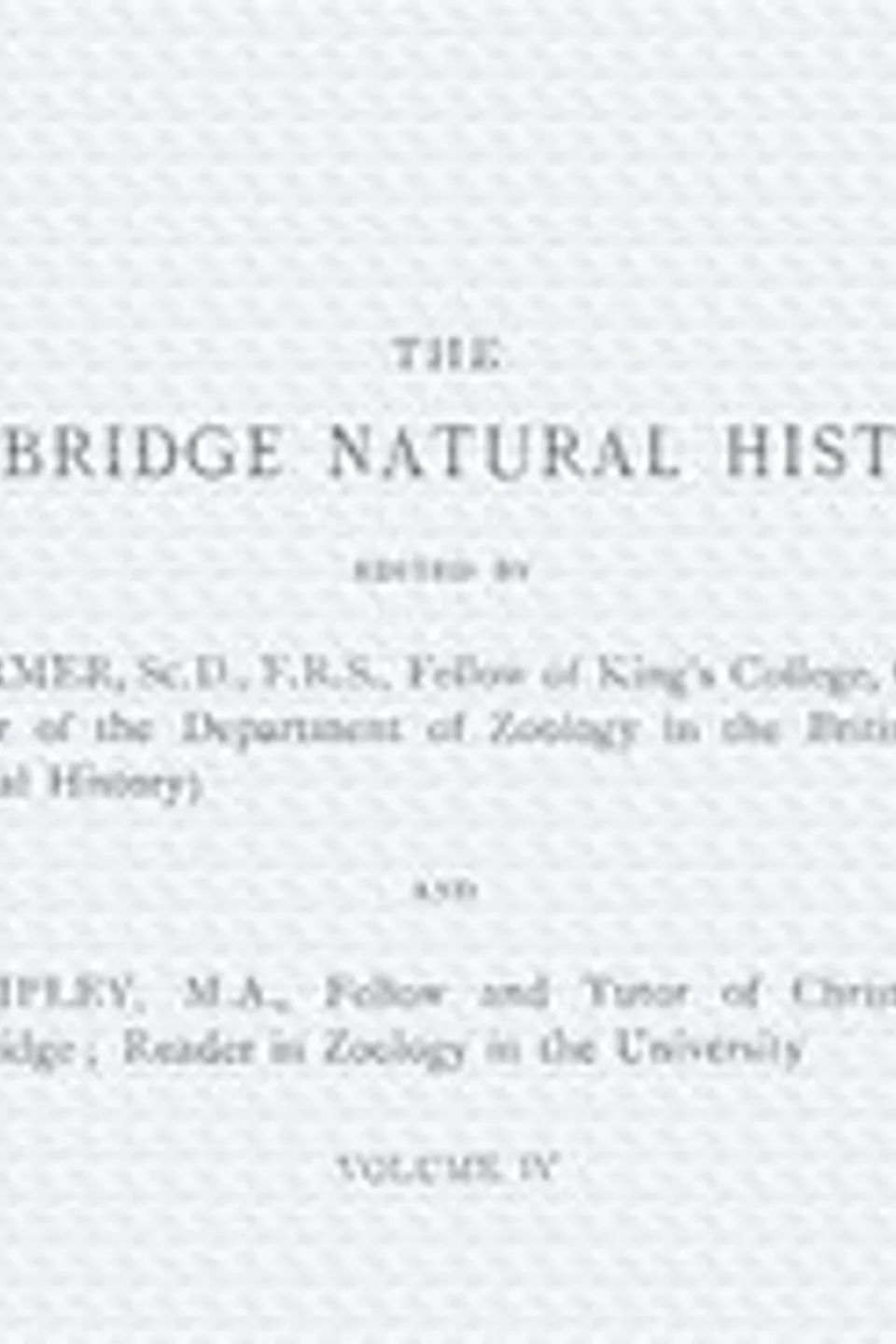 The Cambridge natural history, Vol. 04 (of 10), Cecil Warburton