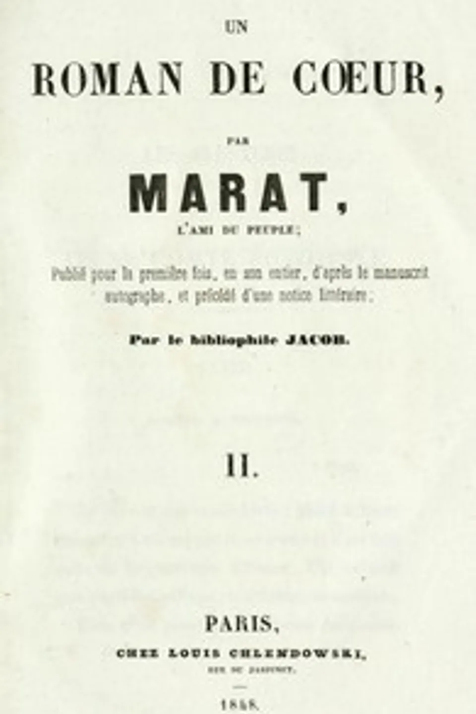 Les aventures du jeune Comte Potowski, Vol. 2 (of 2): Un roman de coeur par Marat, l'ami du peuple, Jean Paul Marat