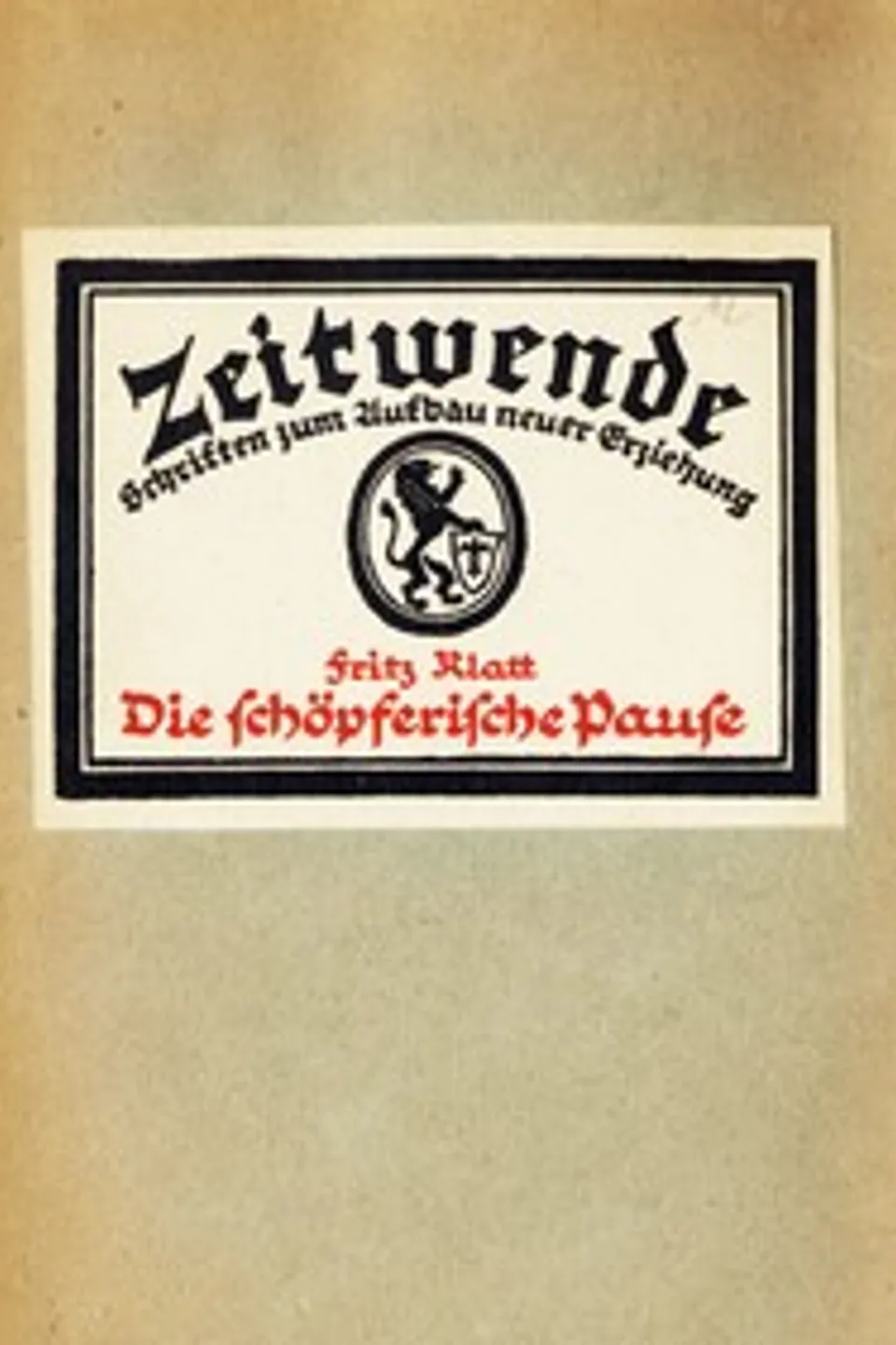 Die schöpferische Pause, Fritz Klatt