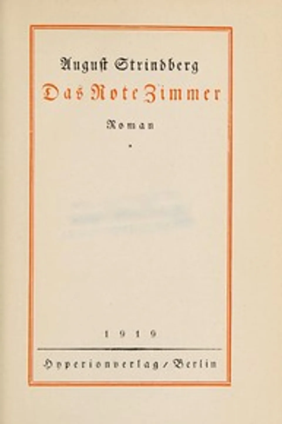 Das rote Zimmer, August Strindberg