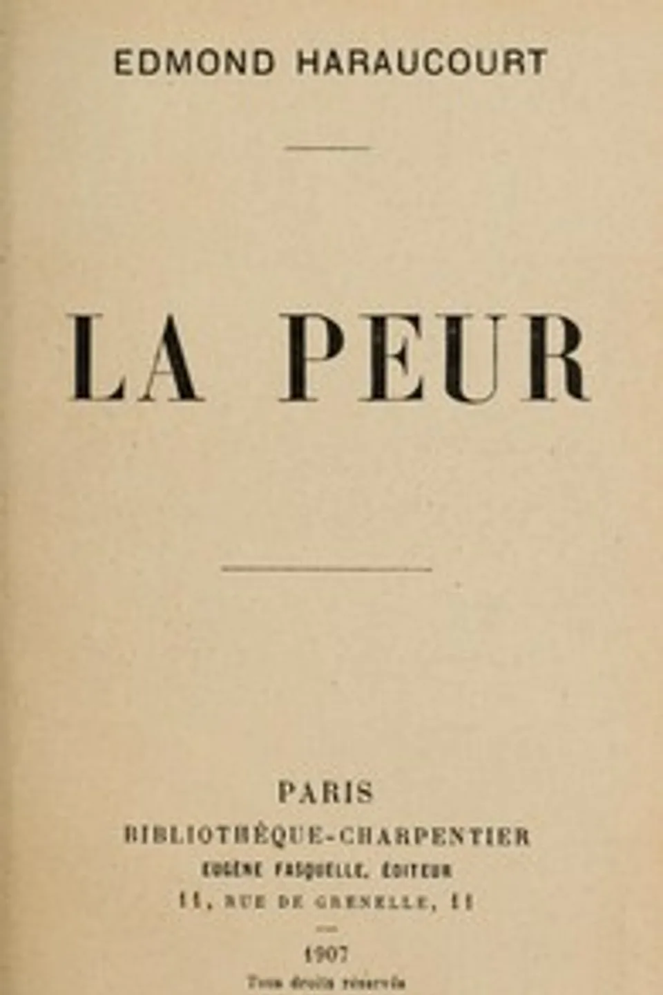 La peur, Edmond Haraucourt