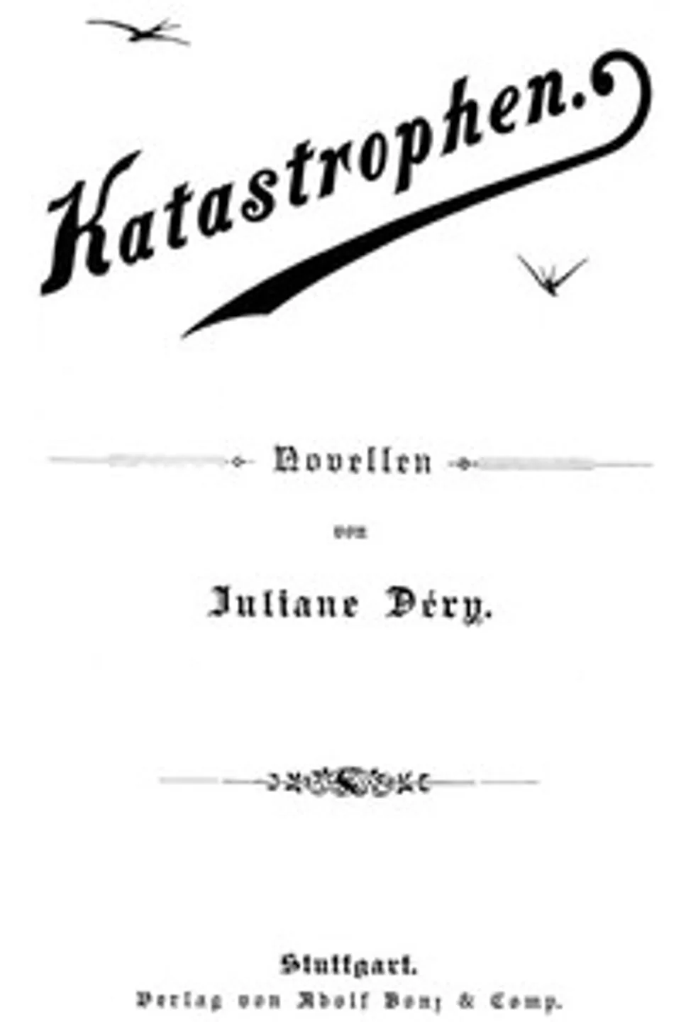 Katastrophen: Neue Novellen, Juliane Déry