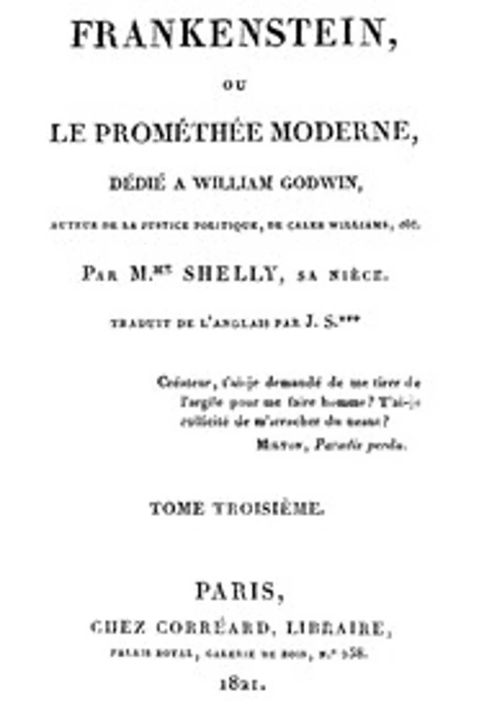 Frankenstein, ou le Prométhée moderne Volume 3 (of 3), Mary Wollstonecraft Shelley