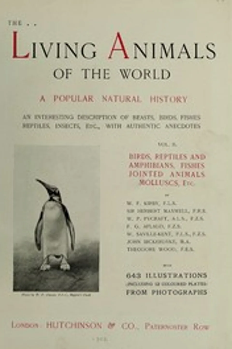 The Living Animals of the World, Volume 2 (of 2): A Popular Natural History