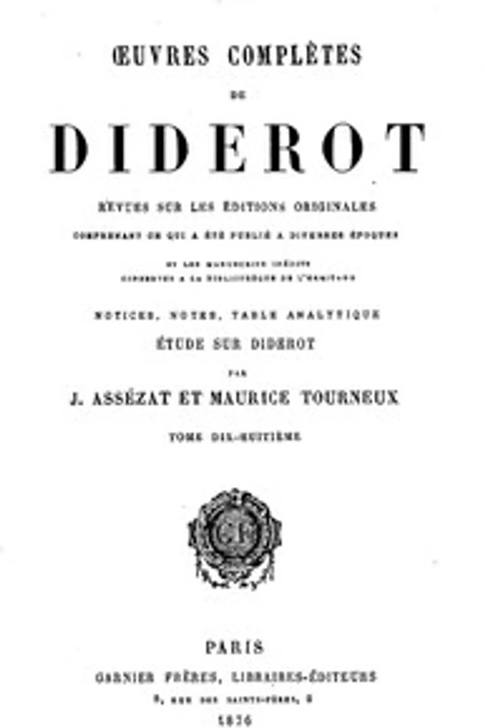 Lettres à Mademoiselle de Volland, Denis Diderot