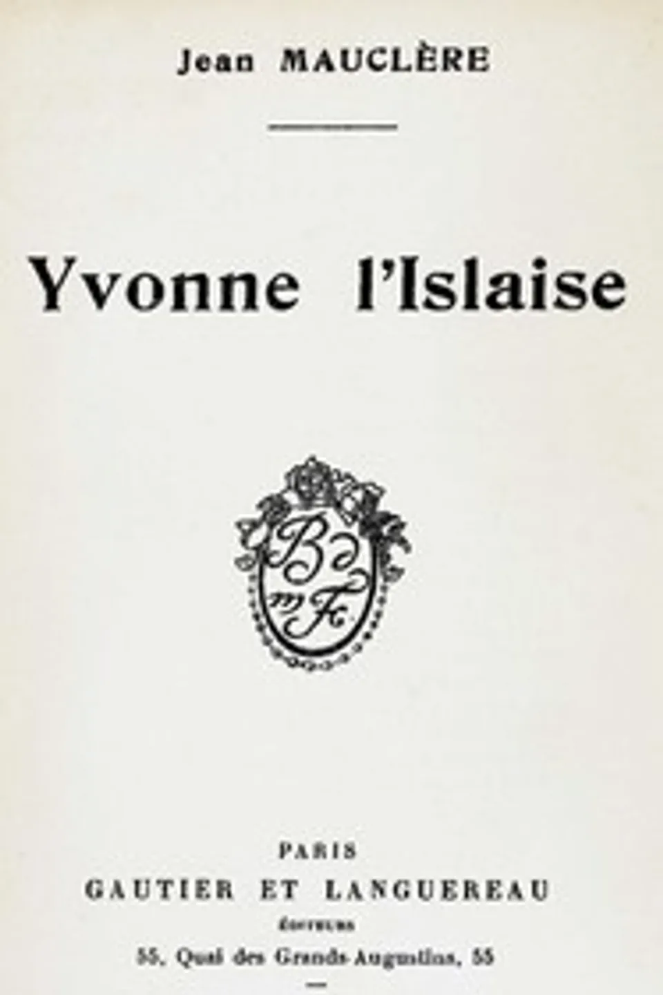 Yvonne l'Islaise, Jean Mauclère