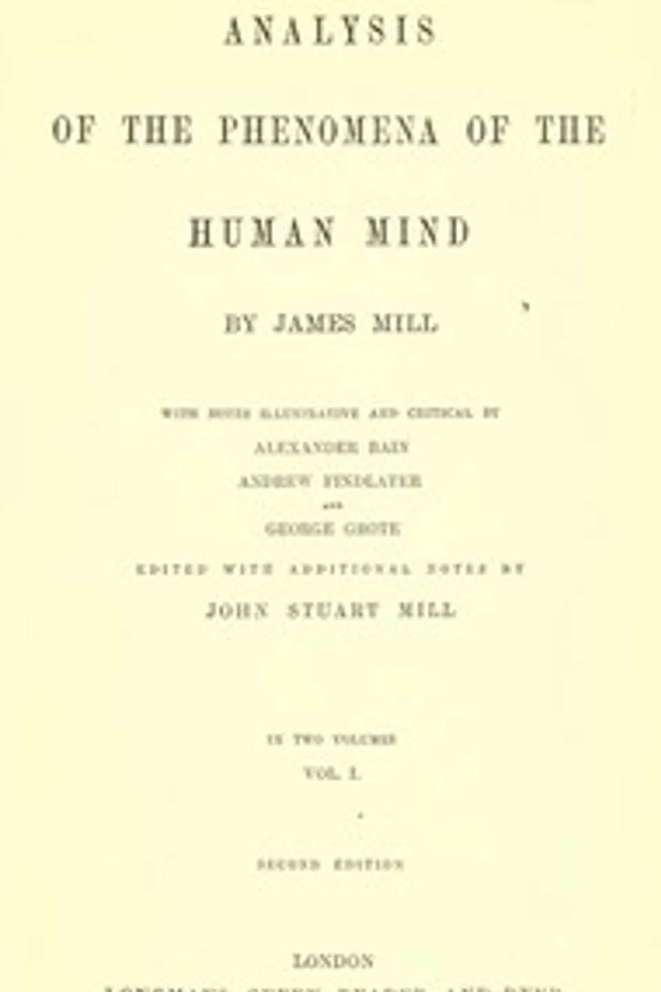 Analysis of the Phenomena of the Human Mind, James Mill