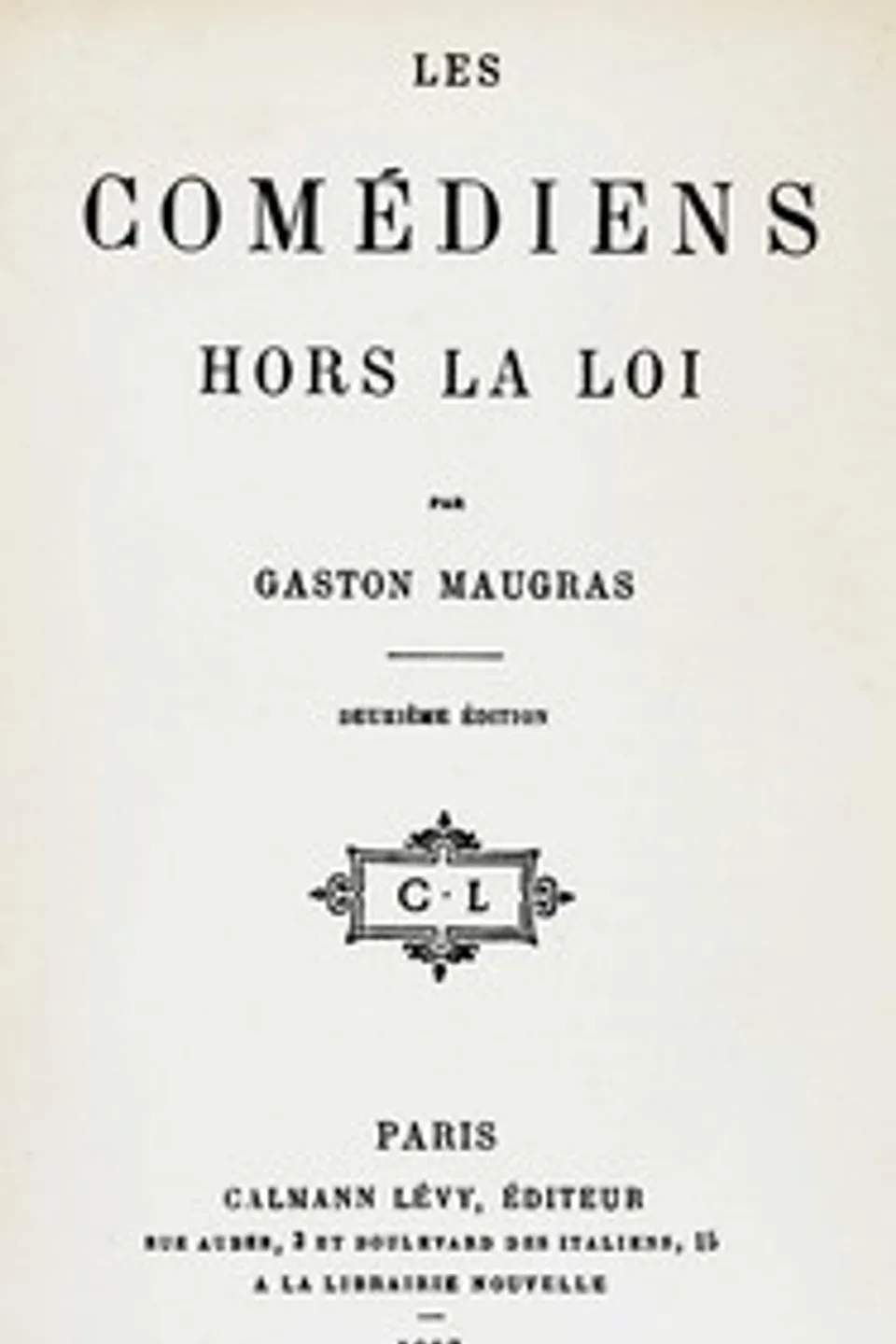 Les comédiens hors la loi, Gaston Maugras