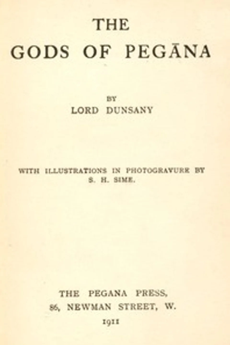 The Gods of Pegana, Lord Dunsany