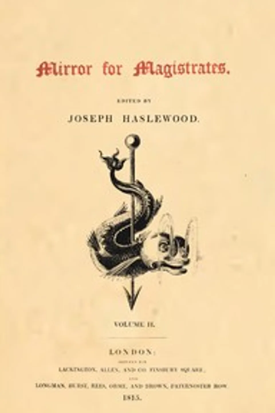 Mirror for Magistrates, Volume 2, Part 1