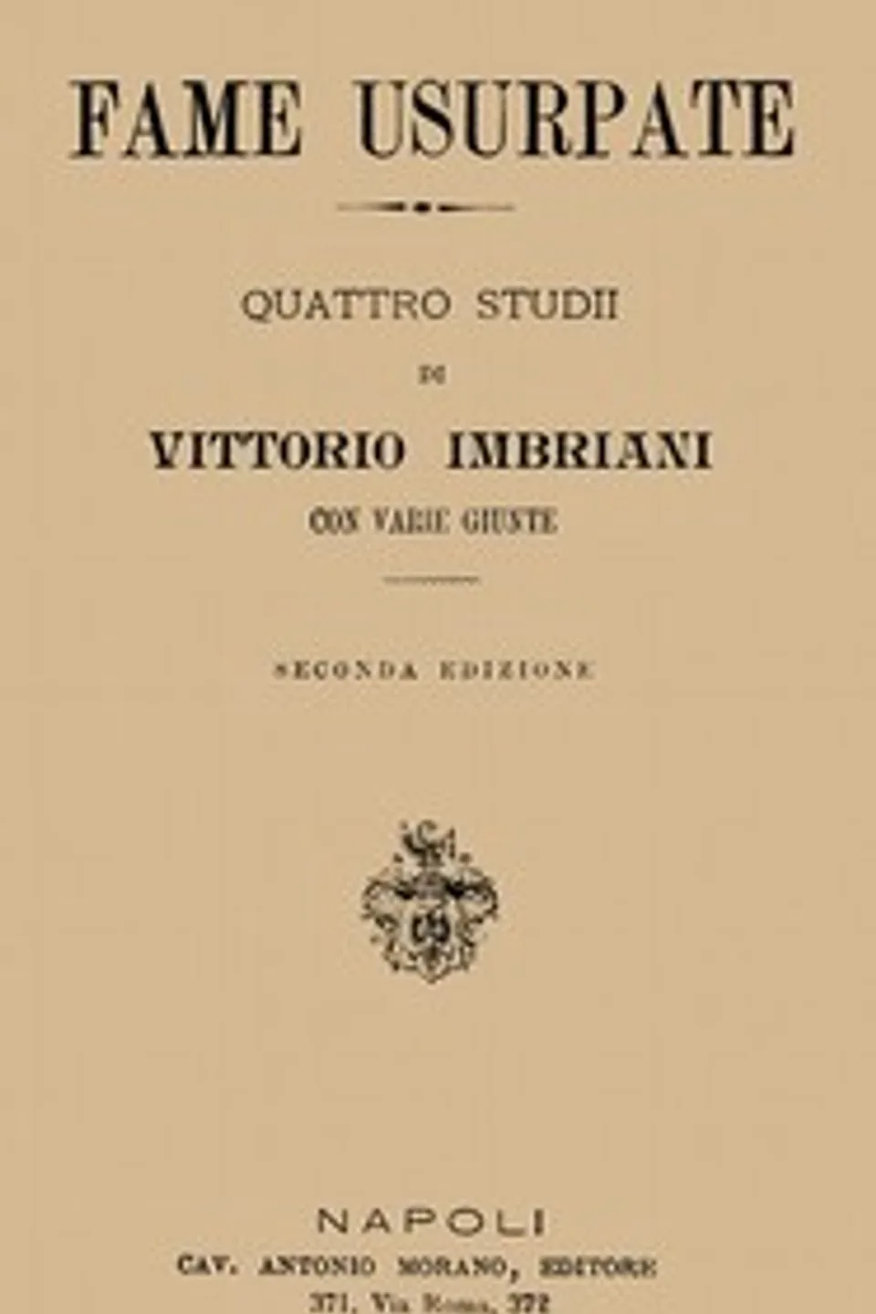 Fame usurpate, Vittorio Imbriani