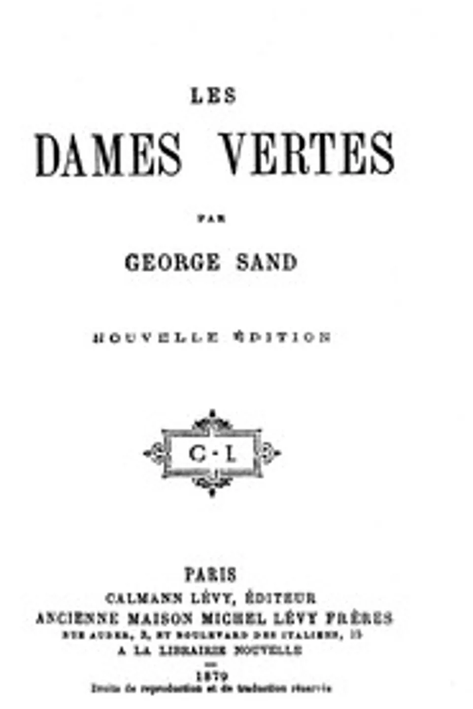 Les dames vertes, George Sand