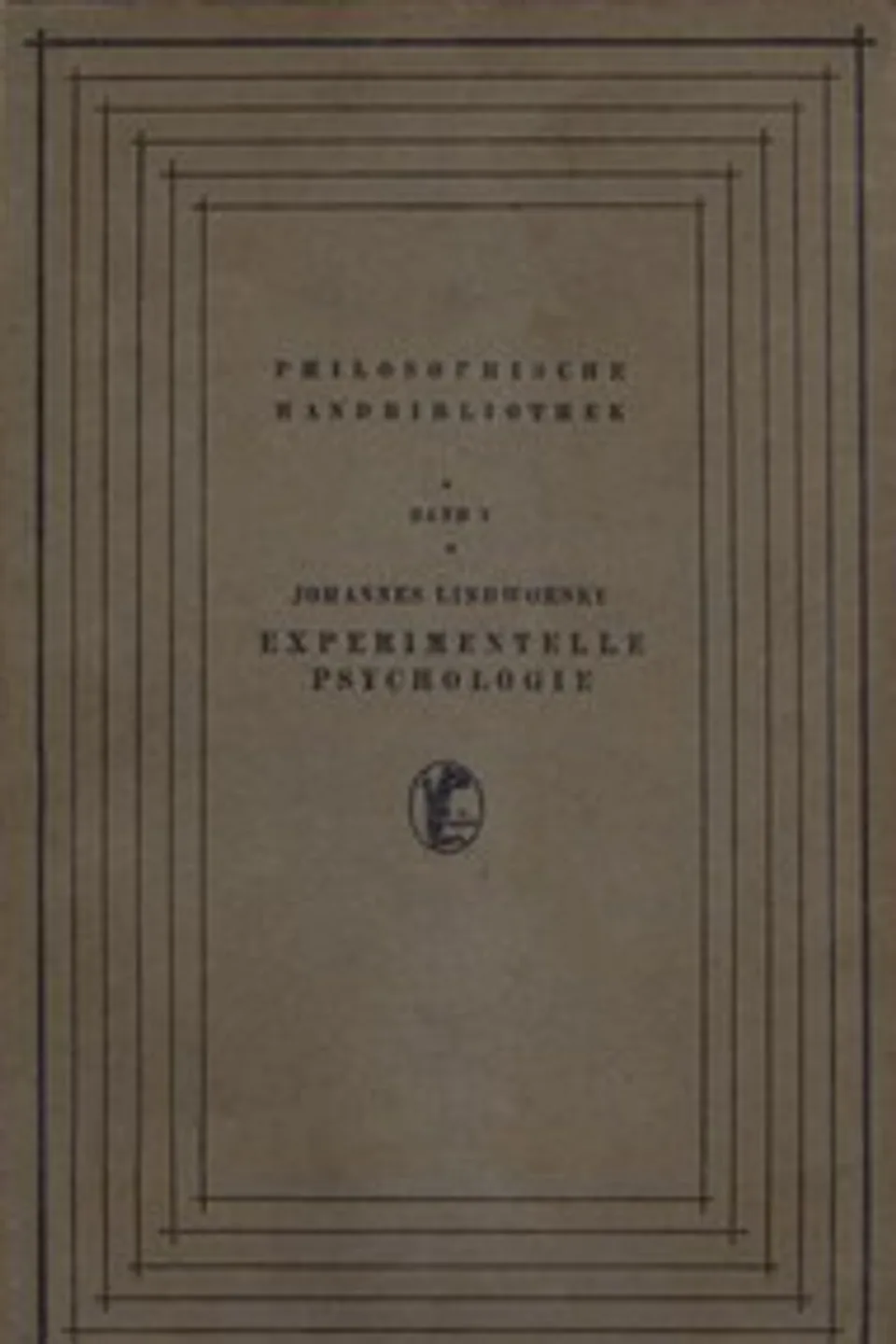 Experimentelle Psychologie, Johannes Lindworsky