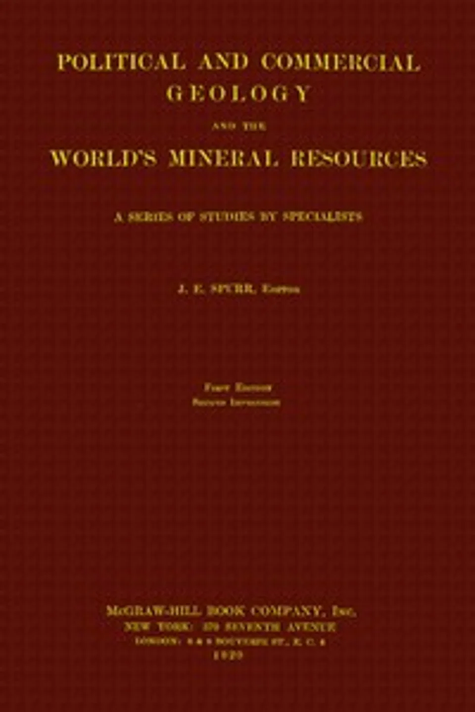 Political and commercial geology and the world's mineral resources