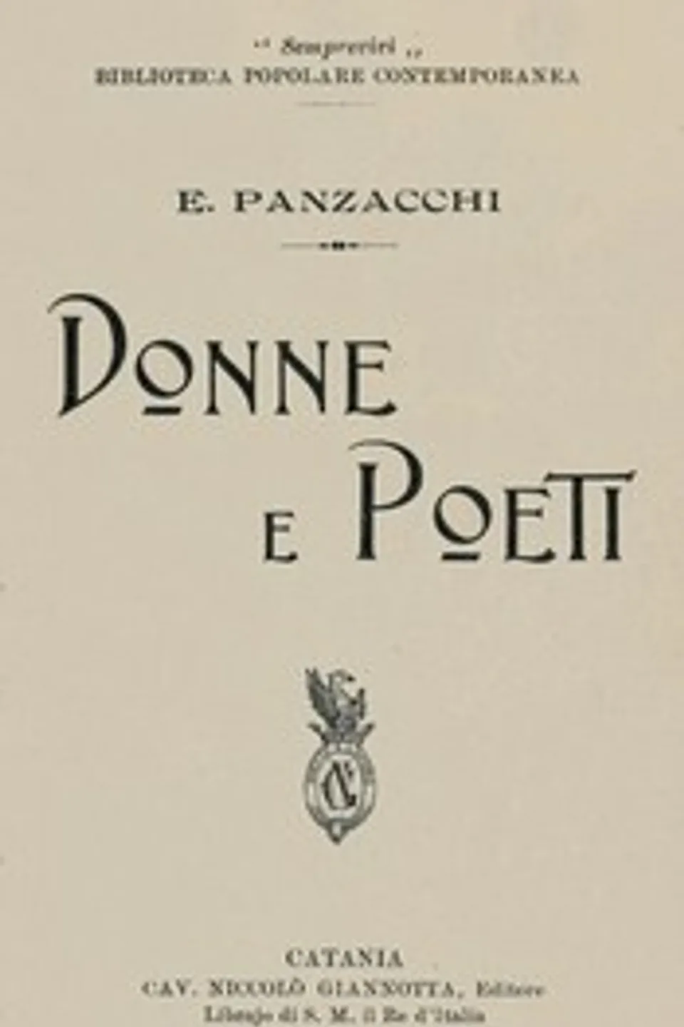 Donne e poeti, Enrico Panzacchi