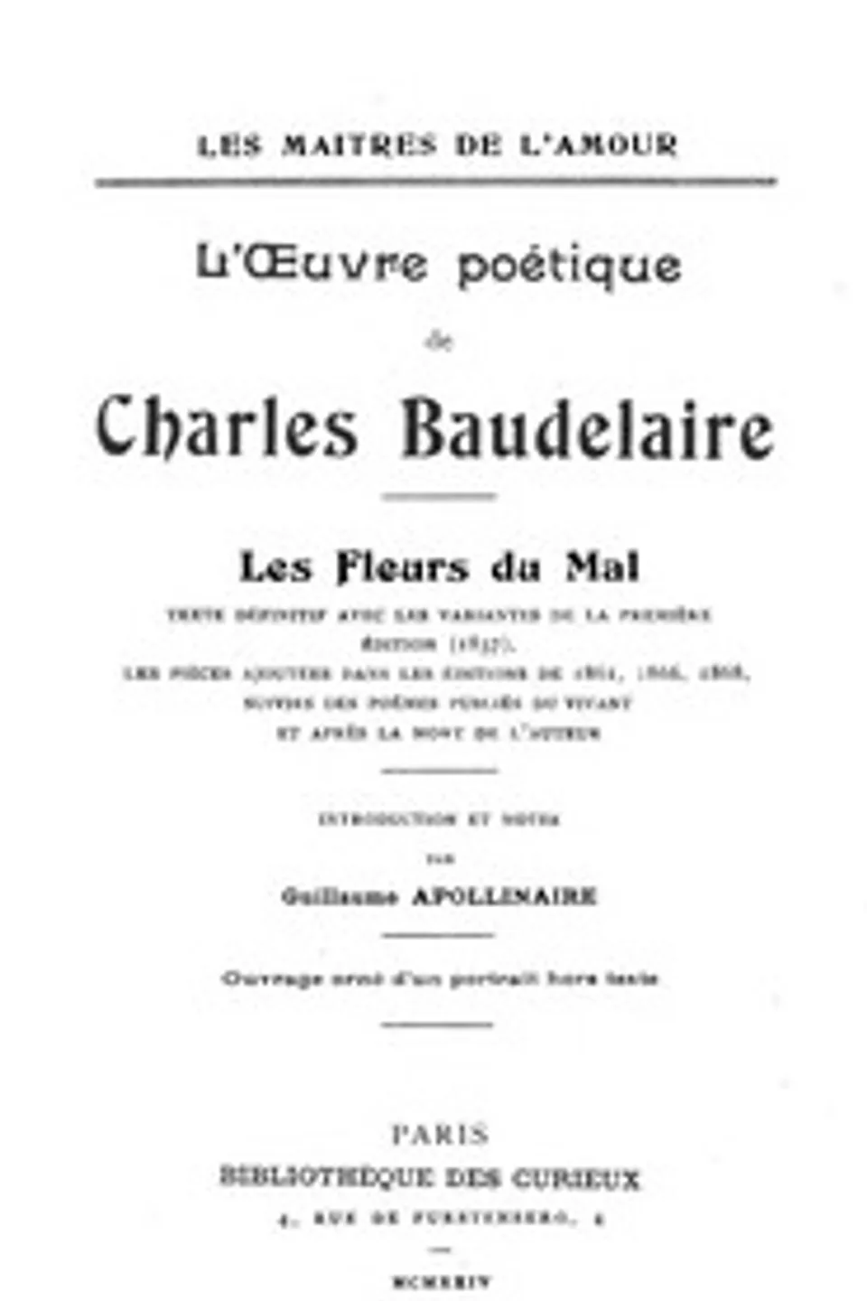 L'Oeuvre Poètique de Charles Baudelaire: Les Fleurs du Mal, Charles Baudelaire