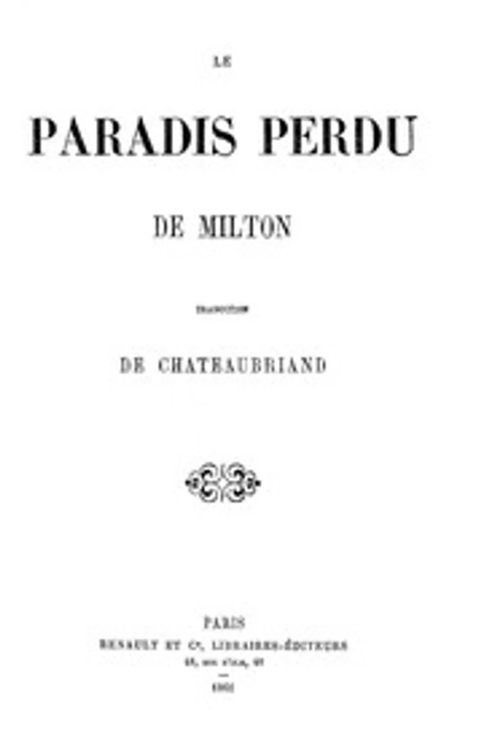 Le Paradis Perdu, John Milton